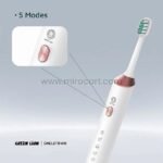 The Green Lion electric toothbrush control panel displayed emphasizing 5 customizable cleaning modes for personalized oral care.