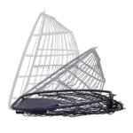 Disassembled components of the Premium Hanging Egg Chair, highlighting its foldable design and durable frame.