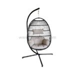 Premium Hanging Egg Chair with a sturdy black stand, ready for use indoors or outdoors.