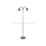 Warm antique brass Twin-Head FJORD Floor Lamp with dual adjustable heads, ideal for adding a touch of elegance to your home.