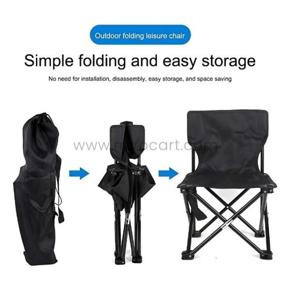Easy-fold chair collapsing into compact size.