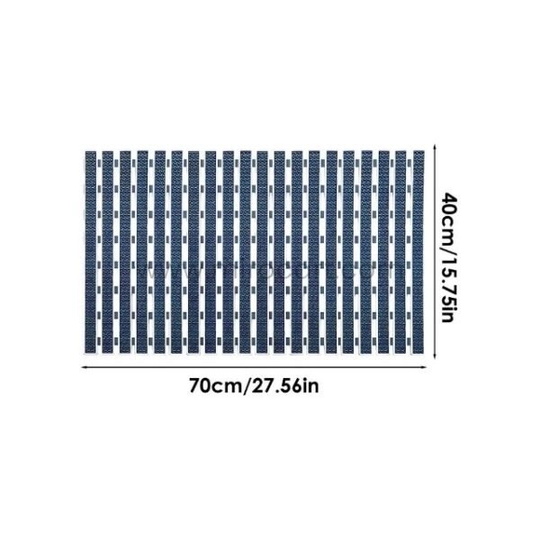 A blue textured non-slip bathroom mat, showcasing its sleek design and durable construction.