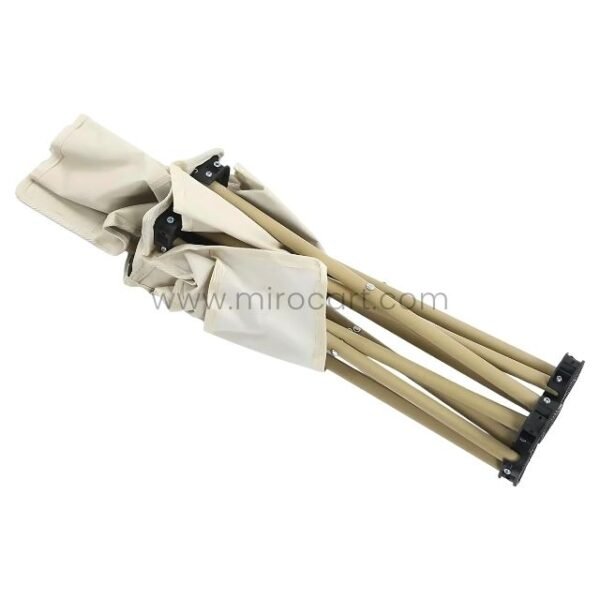 Compact folded camping chair.