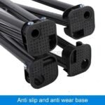 Textured foot caps on folding chair.