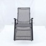 A premium zero-gravity lounge chair positioned upright, highlighting its sturdy frame and breathable mesh material.