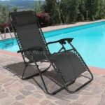 Sleek angles of a zero-gravity lounger near a pool, highlighting its smooth reclining mechanism and weather-resistant frame.