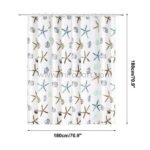 Starfish shower curtain with dimensions marked as 180cm/70.9" in height and width.