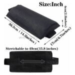 A soft black neck pillow with stretchable sides (up to 40cm), designed to cradle your head for cloud-like support.