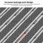 Close-up of the textured non-slip bathroom mat showcasing its increased leakage port design, which facilitates quick drainage and prevents water accumulation.