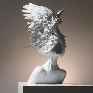 Celestial Winged Angel Sculpture – 55cm Resin Seraphim Statue for Luxe Home & Altar Decor