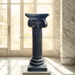 Classical Roman Pillar – 80cm Italian Resin Column with Gold Accents for Home & Garden Decor