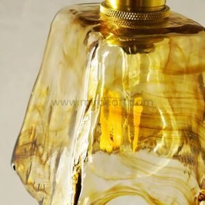 Golden Vintage Wall Light – 39″ Draped Cord + Whiskey-Warm Amber Glow for Moody Interiors