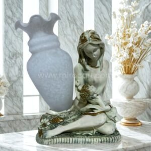 Handcrafted Mother-Child Figurine — Italian-Made Bonding Statue with Opaline Glow