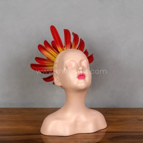 Close-up of the Innocent Flame Resin Sculpture showing soft resin texture and vivid flame crown.