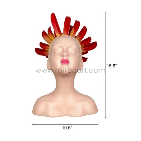 Visual dimension chart for Innocent Flame Resin Sculpture — height 15.5", width 10.5".