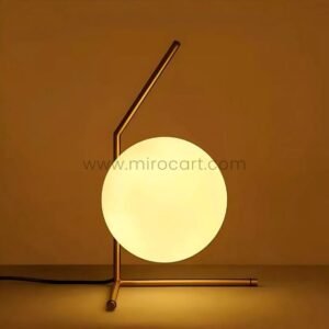 Minimalist Gold Sphere Table Lamp – Warm, Ambient Light for Desks & Downtime