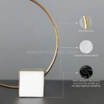 Stainless steel ring, marble base, and velvet underlayer of sculpture.