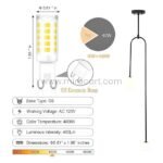 LED bulb for modern arc pendant light—G9 base, 400 lumens, 4000K.