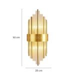 Modern Cascade Wall Light in gold, dimensions 50 cm x 25 cm.