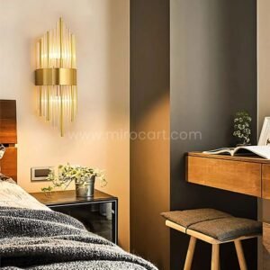 Modern Cascade Wall Light | LED-Ready Sconce with Crystal Clarity Glass Panels & Sleek Finish