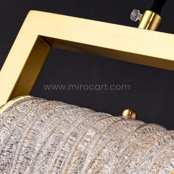 Luxury in the details—the Flowing Waterfall Pendant Light’s gold frame gleams against a shower of precision-cut crystals.