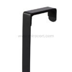 Close-up of the mounting arm locking the over-the-door hook rack securely in place.