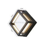 Sleek cube wall light with compact 16 x 16 x 12 cm dimensions shown.