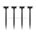 Complete 4-pack of solar motion sensor pathway lights fully assembled.