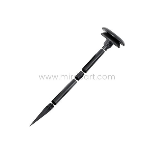 Close-up of the detachable ground stake on the solar path light.