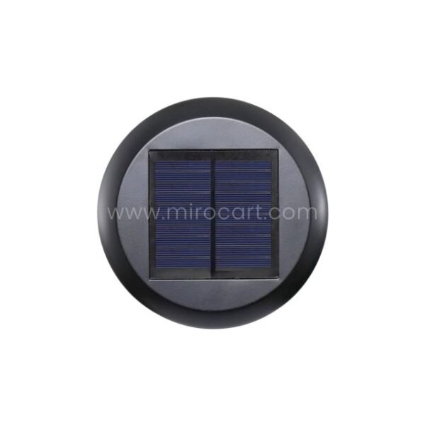 Integrated polycrystalline solar panel on top of the pathway light.